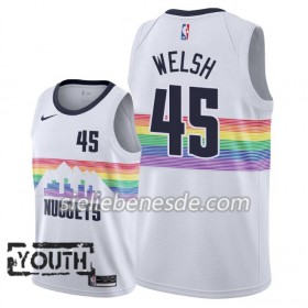 Kinder NBA Denver Nuggets Trikot Thomas Welsh 45 2018-19 Nike City Edition Weiß Swingman